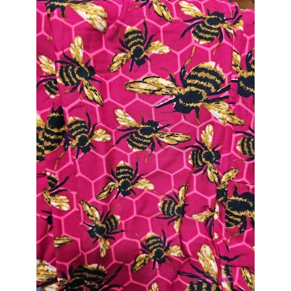 LuLaRoe TC Leggings Tall & Curvy Pink Bee Hive Design #142161 NWOT Poly/Spandex - Picture 4 of 7